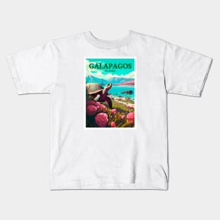 Vintage Travel - Galapagos Kids T-Shirt